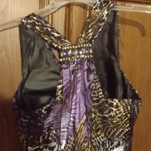 Animal Print Chiffon print dress with trains